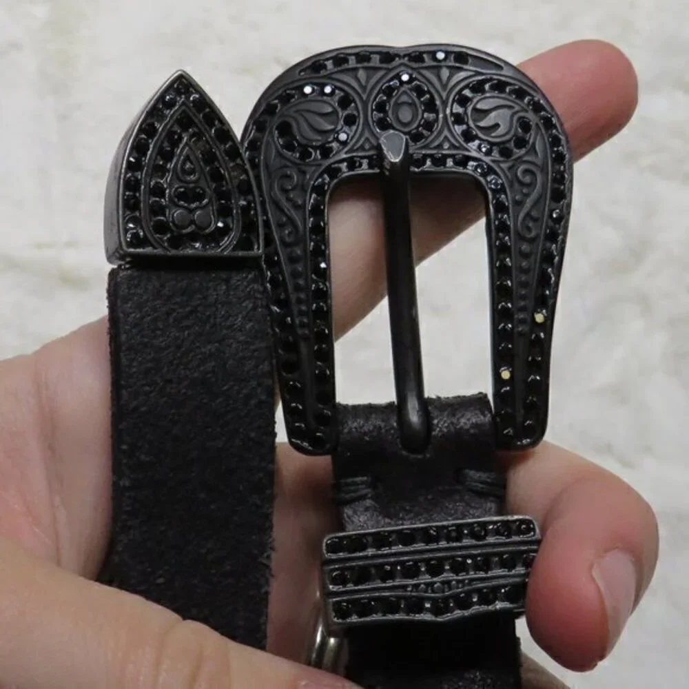RICCARDO FORCONI‎ black embelished belt